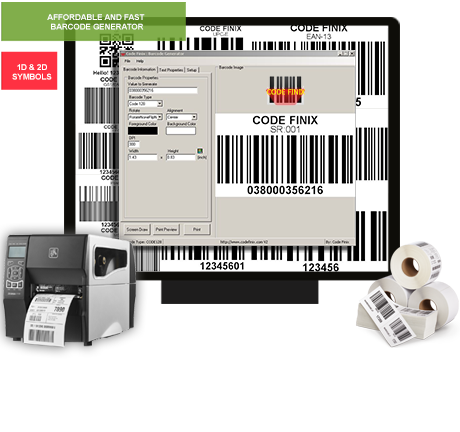 Generate Linear and 2D barcode labels using Barcode Label Maker